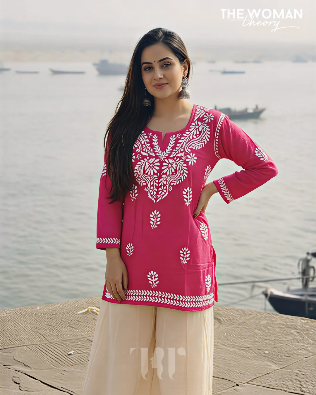 Chikankari Short Kurti (Multiple Colors)